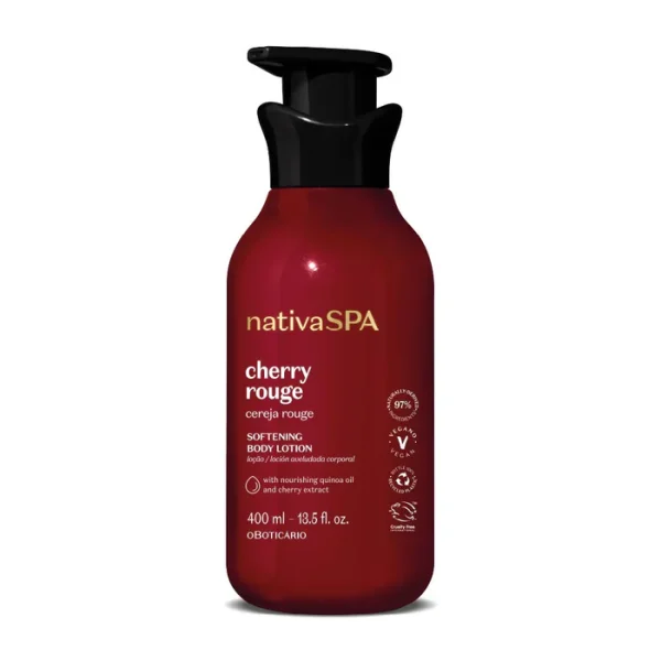 Loção Corporal Aveludada Nativa Spa Cereja Rouge, 400ml.